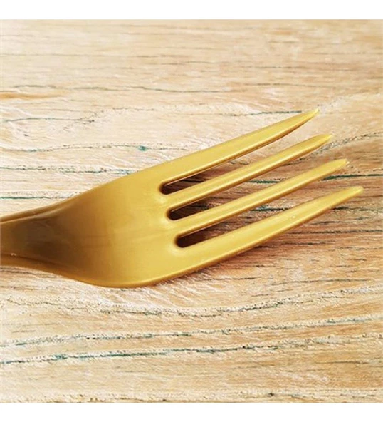 Plastik Gold Altın Renkli Lüx Parti Doğum Günü Çatal - 18 Cm. - 250 Adet - 2