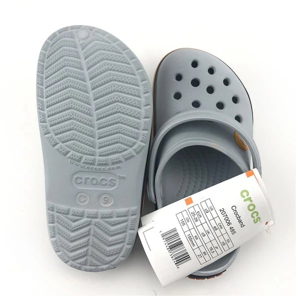 ÇOCUK CROCS CROCBAND ICONİC COMFORT GRİ TURUNCU - Resim 4