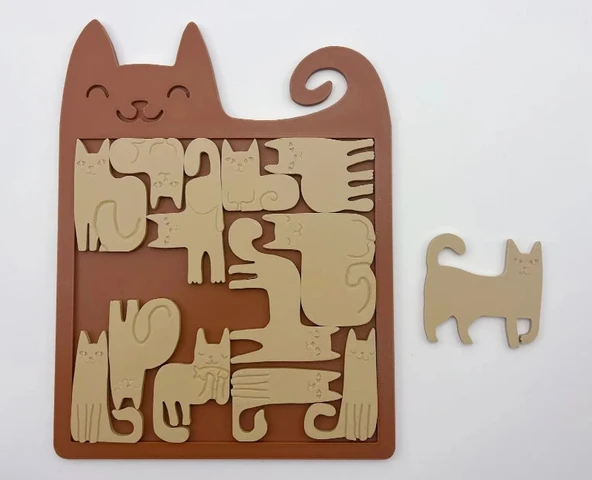 TATLI KEDİ PUZZLE: PARÇALARI BİRLEŞTİRİN, MUTLULUĞU KEŞFEDİN! ürün görseli 1