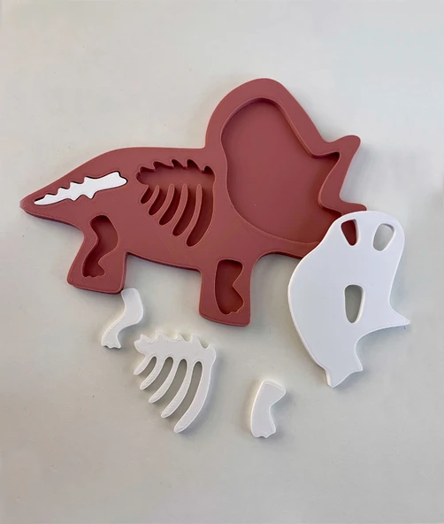 Triceratops Dinazor Çocuk Okul Kreş Eğitici Öğretici Sevimli Puzzle