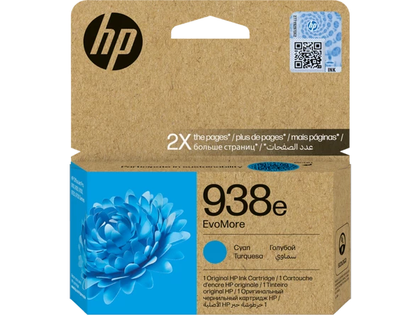 HP 4S6X9PE 938E CYAN MÜREKKEP KARTUS