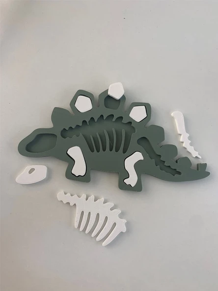 Stegosaurus Dinazor Çocuk Okul Kreş Eğitici Öğretici Sevimli Puzzle