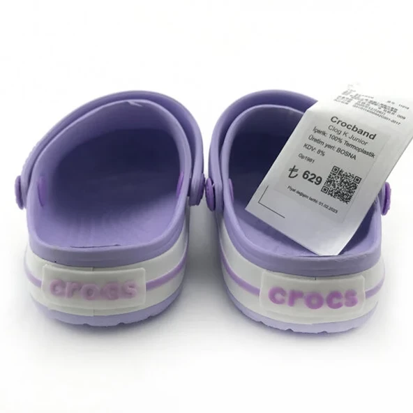 ÇOCUK CROCS CROCBAND ICONİC COMFORT LİLA BEYAZ TERLİK - 3