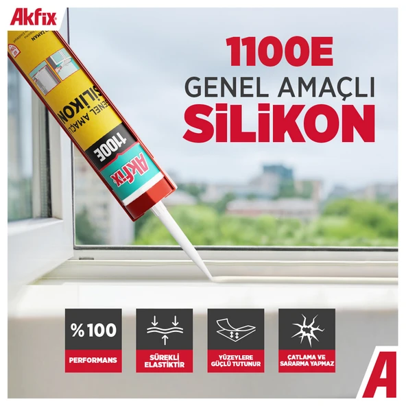 Akfix 1100E Silikon Şeffaf 280gr - Resim 2