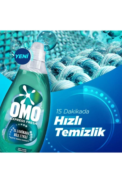 Omo Express Fresh Kötü Koku Karşıtı Beyaz ve Renkliler Sıvı Çamaşır Deterjanı 2 x 1480 ML - 3