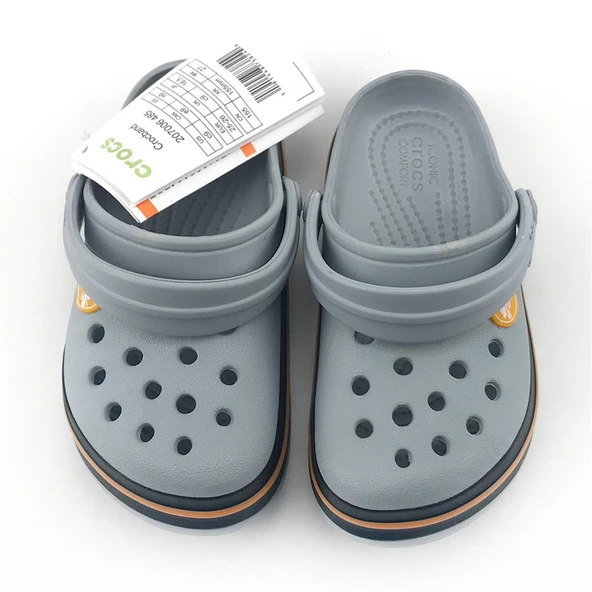 ÇOCUK CROCS CROCBAND ICONİC COMFORT GRİ TURUNCU