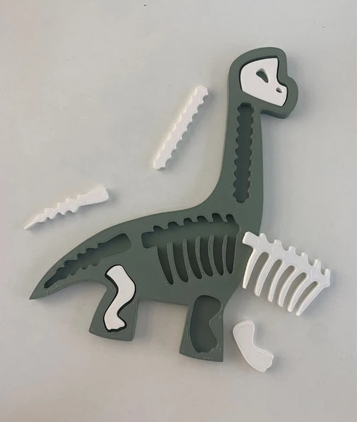 Brachiosaurus Dinazor Çocuk Okul Kreş Eğitici Öğretici Sevimli Puzzle - 2