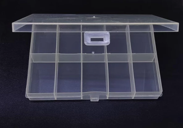 Organizer Malzeme Kutusu 10 Bölmeli Şeffaf PBB040-22 (#31) Setbox 13x9x1,8mm - 3