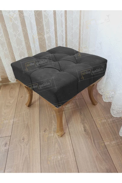 Kapitoneli Makyaj Pufu Ayak Ucu Puf Gold Ayak (45*45) ürün görseli