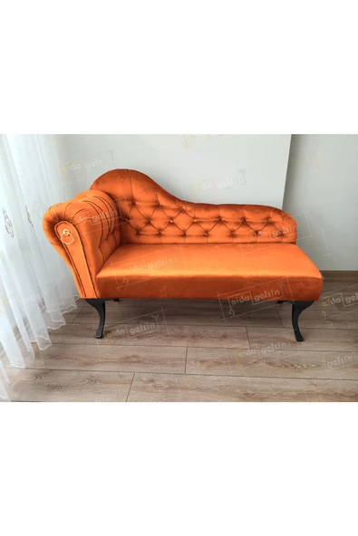 Dekoratif Bihter Koltuk Josefin  Puf 130 cm  Siyah Ayak