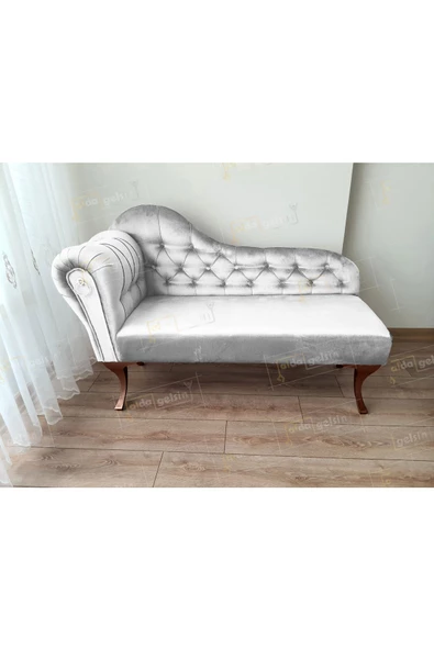 Dekoratif Bihter Koltuk Josefin Puf 110 cm Ceviz Ayak