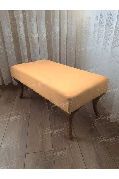 Ayak Ucu Kapı Önü Antre Düz Bench Puf Orta Sehpa Gold Ayak (110*45)