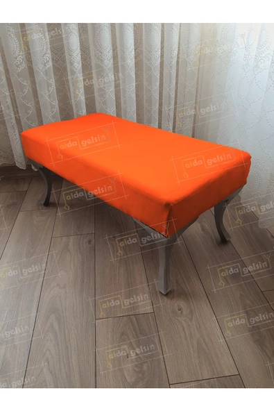 Ayak Ucu Kapı Önü Antre Düz Bench Puf Orta Sehpa Gümüş Ayak 110 cm ürün görseli 1