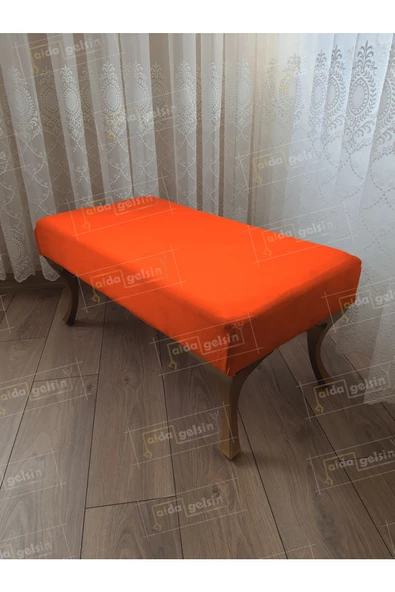 Ayak Ucu Kapı Önü Antre Düz Bench Puf Orta Sehpa Gold Ayak (110*45)