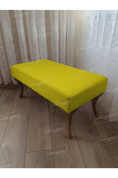 Ayak Ucu Kapı Önü Antre Düz Bench Puf Orta Sehpa Gold Ayak (110*45)