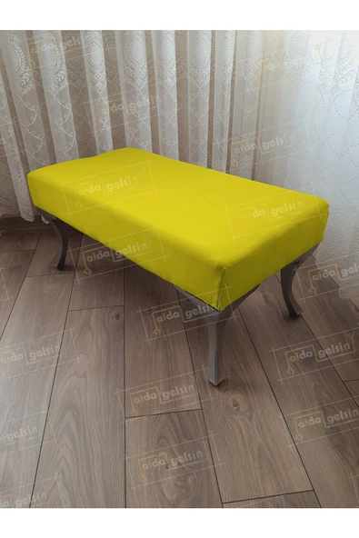 Ayak Ucu Kapı Önü Antre Düz Bench Puf Orta Sehpa Gümüş Ayak ürün görseli 1
