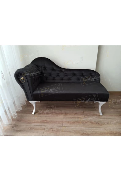 Dekoratif Bihter Koltuk Josefin  Puf 120 cm Beyaz Ayak