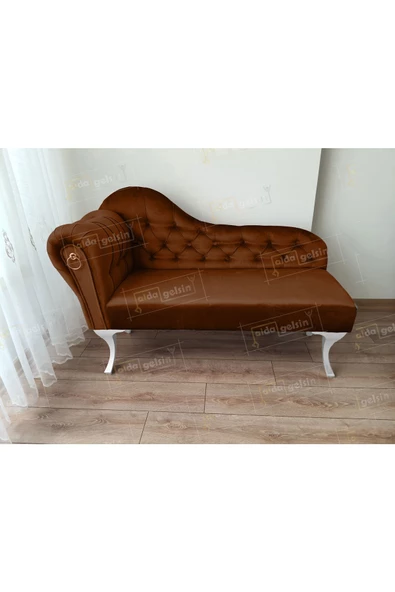 Dekoratif Bihter Koltuk Josefin  Puf 130 cm Beyaz Ayak