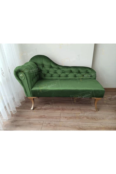 Dekoratif Bihter Koltuk Josefin Puf 120 cm Gold Ayak
