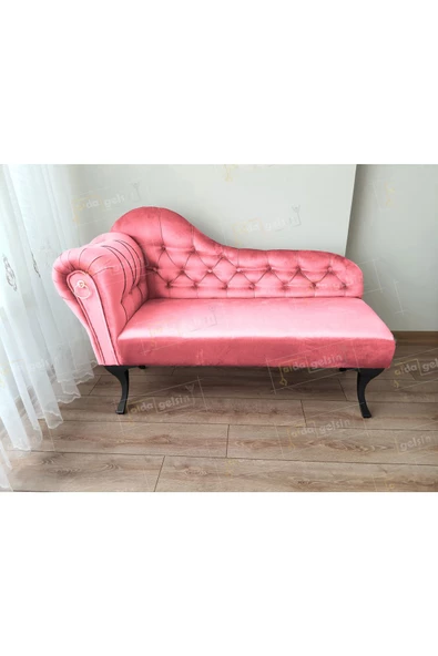 Dekoratif Bihter Koltuk Josefin  Puf 110 cm SiyahAyak