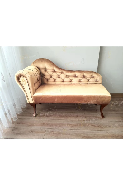 Dekoratif Bihter Koltuk Josefin Puf 120 cm Ceviz Ayak