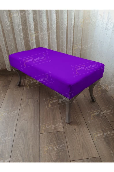 Ayak Ucu Kapı Önü Antre Düz Bench Puf Orta Sehpa Gümüş Ayak 110 cm - 1