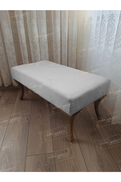 Ayak Ucu Kapı Önü Antre Düz Bench Puf Orta Sehpa Gold Ayak (90*45)