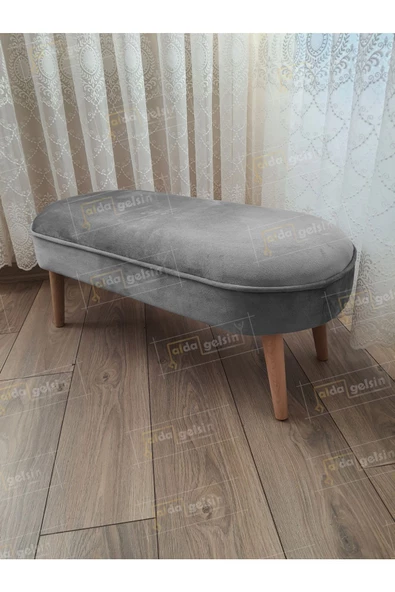 Ultra Lüks Oval Parrot Puf Ahşap Ayak ürün görseli 1