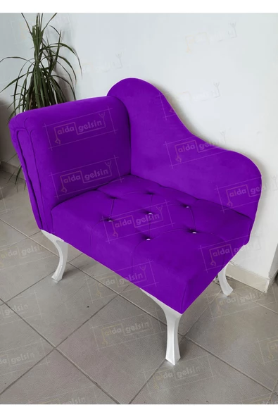 Yeni Model Tekli Köşe Koltuğu Josefin Bench Beyaz Ayak