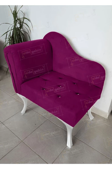 Yeni Model Tekli Köşe Koltuğu Josefin Bench Beyaz Ayak