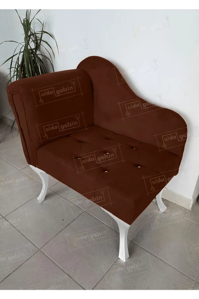 Yeni Model Tekli Köşe Koltuğu Josefin Bench Beyaz Ayak