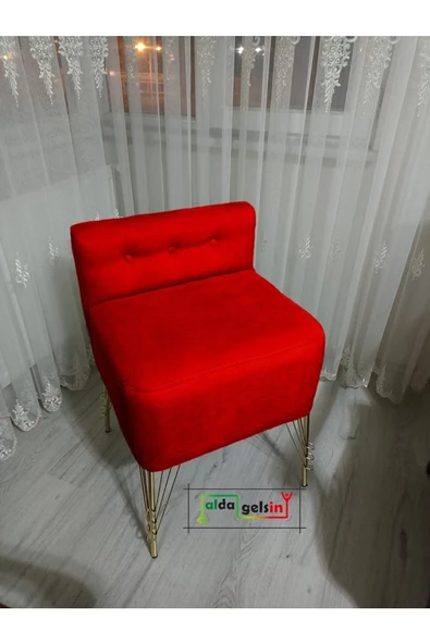 Ultra Lüks Metal Ayak Alda Lokum Puf Gold ürün görseli 1