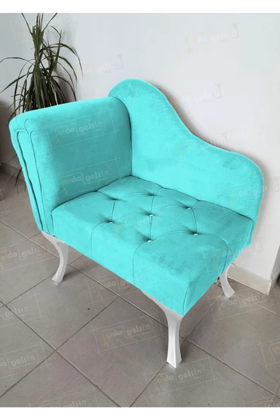 Yeni Model Tekli Köşe Koltuğu Josefin Bench Beyaz Ayak