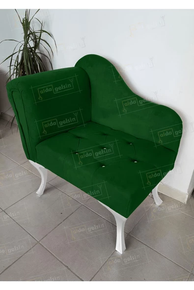 Yeni Model Tekli Köşe Koltuğu Josefin Bench Beyaz Ayak