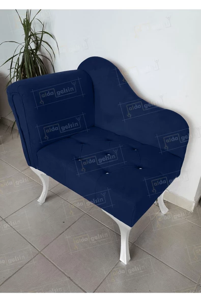 Yeni Model Tekli Köşe Koltuğu Josefin Bench Beyaz Ayak