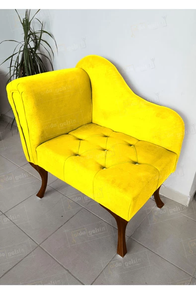 Yeni Model Tekli Köşe Koltuğu Josefin Bench Ceviz Ayak