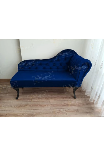 Ters Kol Dekoratif Bihter Koltuk Josefin Puf 120 cm Siyah Ayak