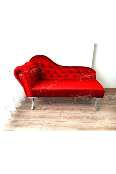 Dekoratif Bihter Koltuk Josefin Puf 110 cm Gümüş Ayak