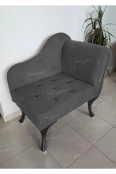 Yeni Model Ters Kol Tekli Köşe Koltuğu Josefin Bench Siyah Ayak