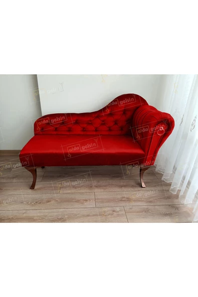 Ters Kol Dekoratif Bihter Koltuk Josefin Puf 130 cm Ceviz Ayak ürün görseli