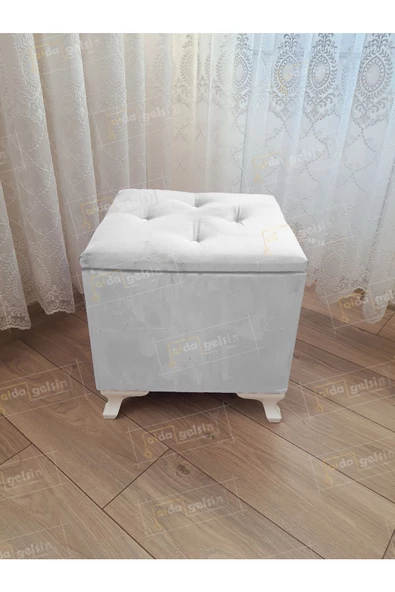 Lüks Sandıklı Tabure Puf 45 x 45 cm