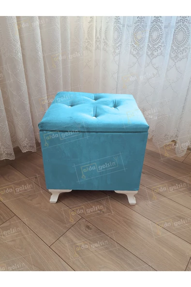 Lüks Sandıklı Tabure Puf 45 x 45 cm