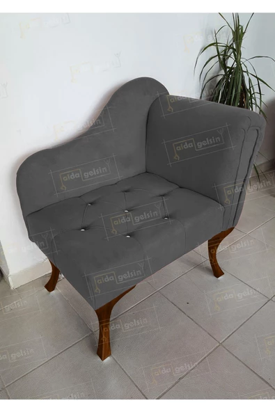 Yeni Model Ters Kol Tekli Köşe Koltuğu Josefin Bench Ceviz Ayak