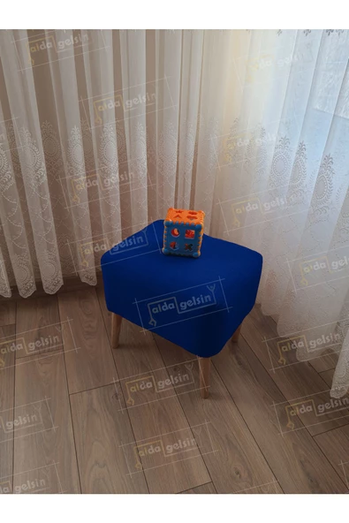 Lüks Oval Parrot Puf Ahşap Ayak ürün görseli 1