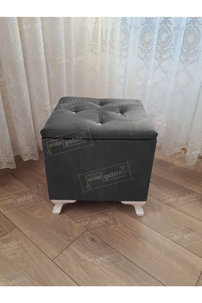 Lüks Sandıklı Tabure Puf 45 x 45 cm