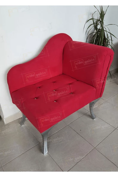 Yeni Model Ters Kol Tekli Köşe Koltuğu Josefin Bench Gümüş Ayak