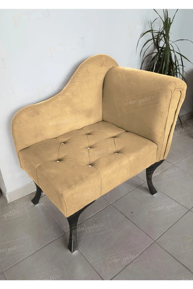 Yeni Model Ters Kol Tekli Köşe Koltuğu Josefin Bench Siyah Ayak