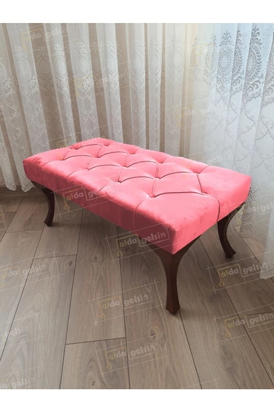 Kapitoneli Ayak Ucu Kapı Önü Antre Bench Puf Ceviz Ayak (120*45) ürün görseli 1