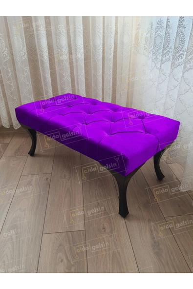 Kapitoneli Ayak Ucu Kapı Önü Antre Bench Puf Siyah Ayak (120*45) ürün görseli 1