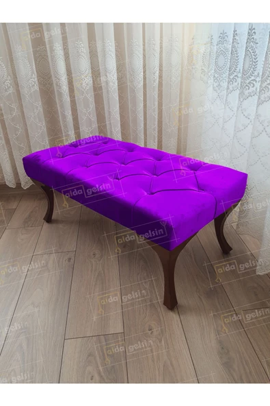 Kapitoneli Ayak Ucu Kapı Önü Antre Bench Puf Ceviz Ayak (120*45) ürün görseli 1